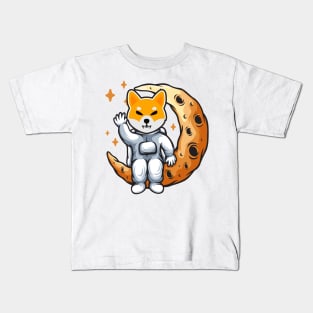 SHIB To The Moon - Shiba Inu Crypto Kids T-Shirt